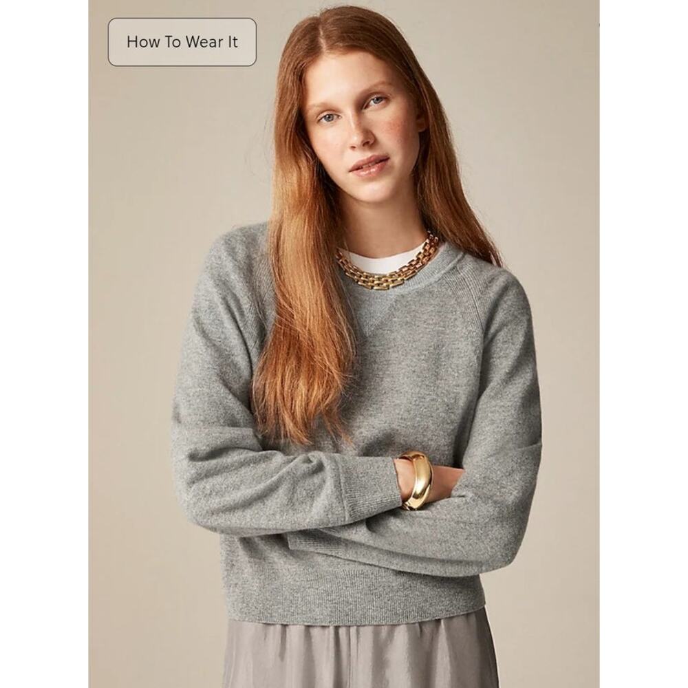 NWT J. Crew Cashmere Crewneck Sweatshirt Pink XS - Picture 2 of 10